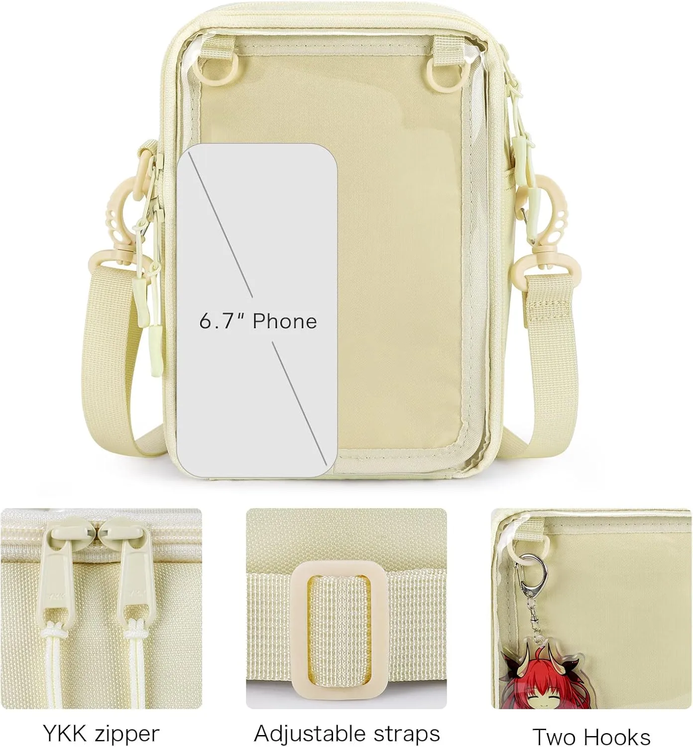 STEAMEDBUN Ita Bag Crossbody Small Pin Display Bag with Insert