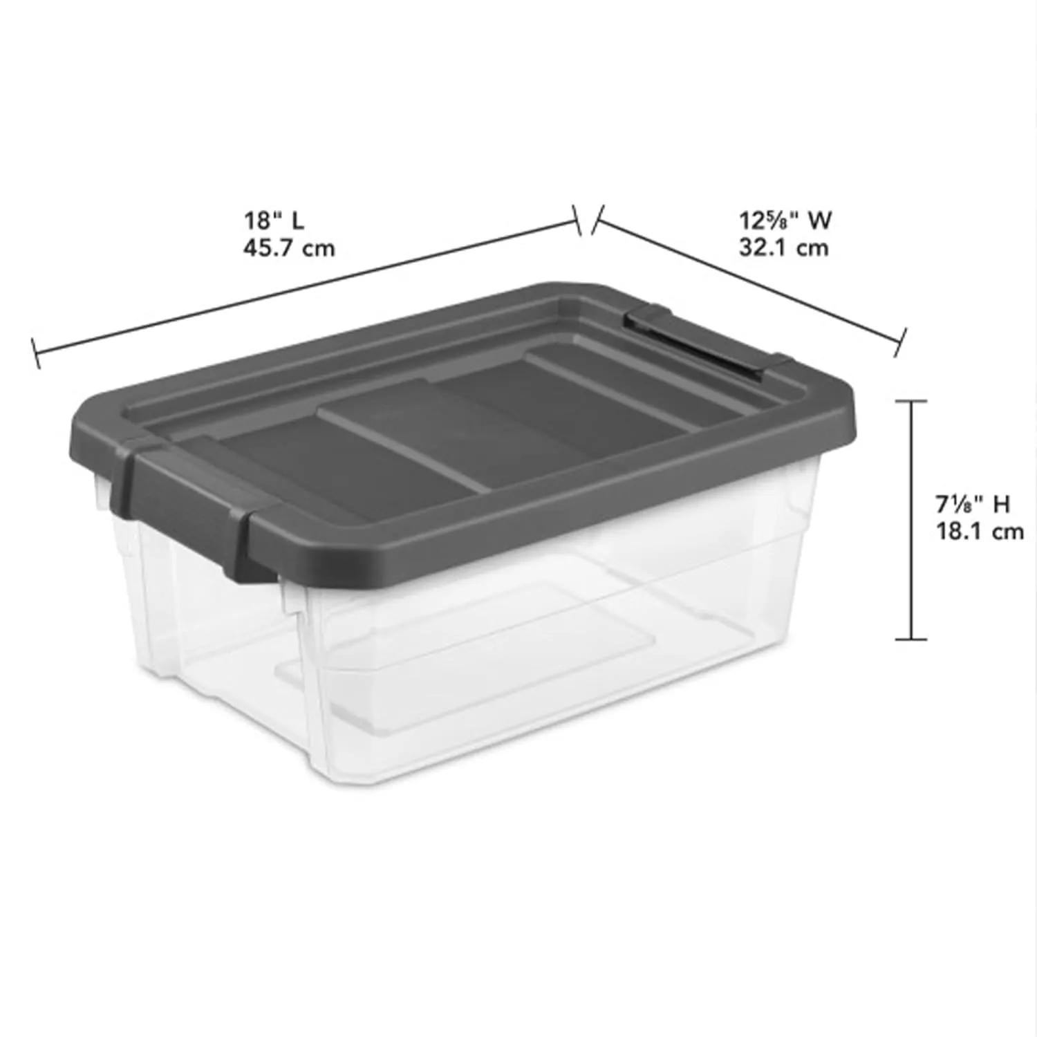 Sterilite 6-Pack Modular Stacker Box, Durable Clear Plastic Storage Bins with Latching Lids, 16 Quart - Stackable Organizing Container Boxes for Closet, Bathroom, and Office