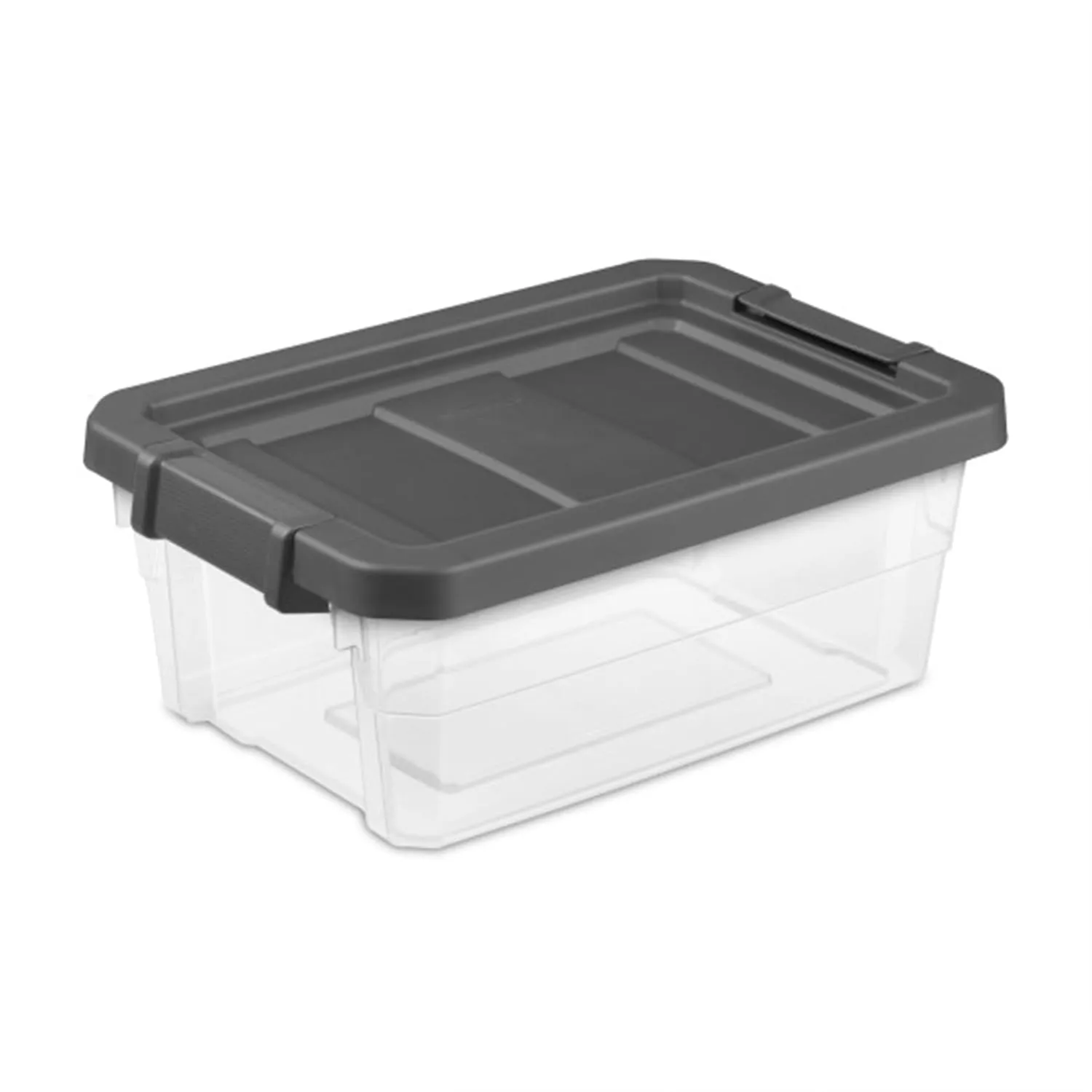Sterilite 6-Pack Modular Stacker Box, Durable Clear Plastic Storage Bins with Latching Lids, 16 Quart - Stackable Organizing Container Boxes for Closet, Bathroom, and Office