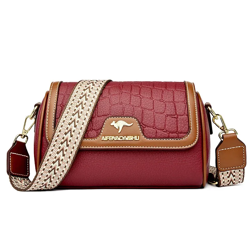 Stone Pu Leather Shoulder Hand Bag for Women Mom Purse Fashion Mother's Crossbody Bag Underarm Bag Small Square Satchel Handbag