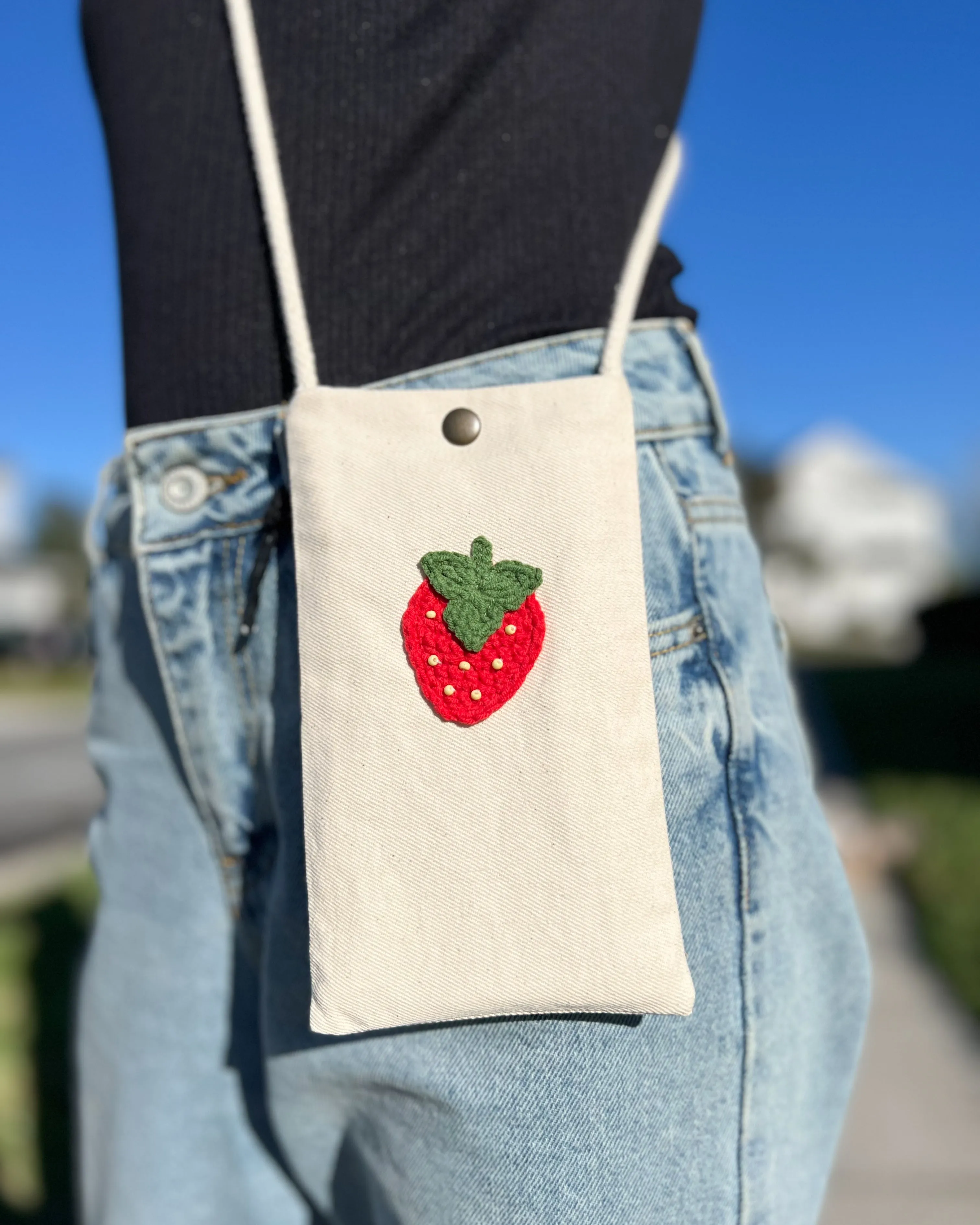 Strawberry Phone Bag, Cute Cellphone Purse, Small Crossbody Bag