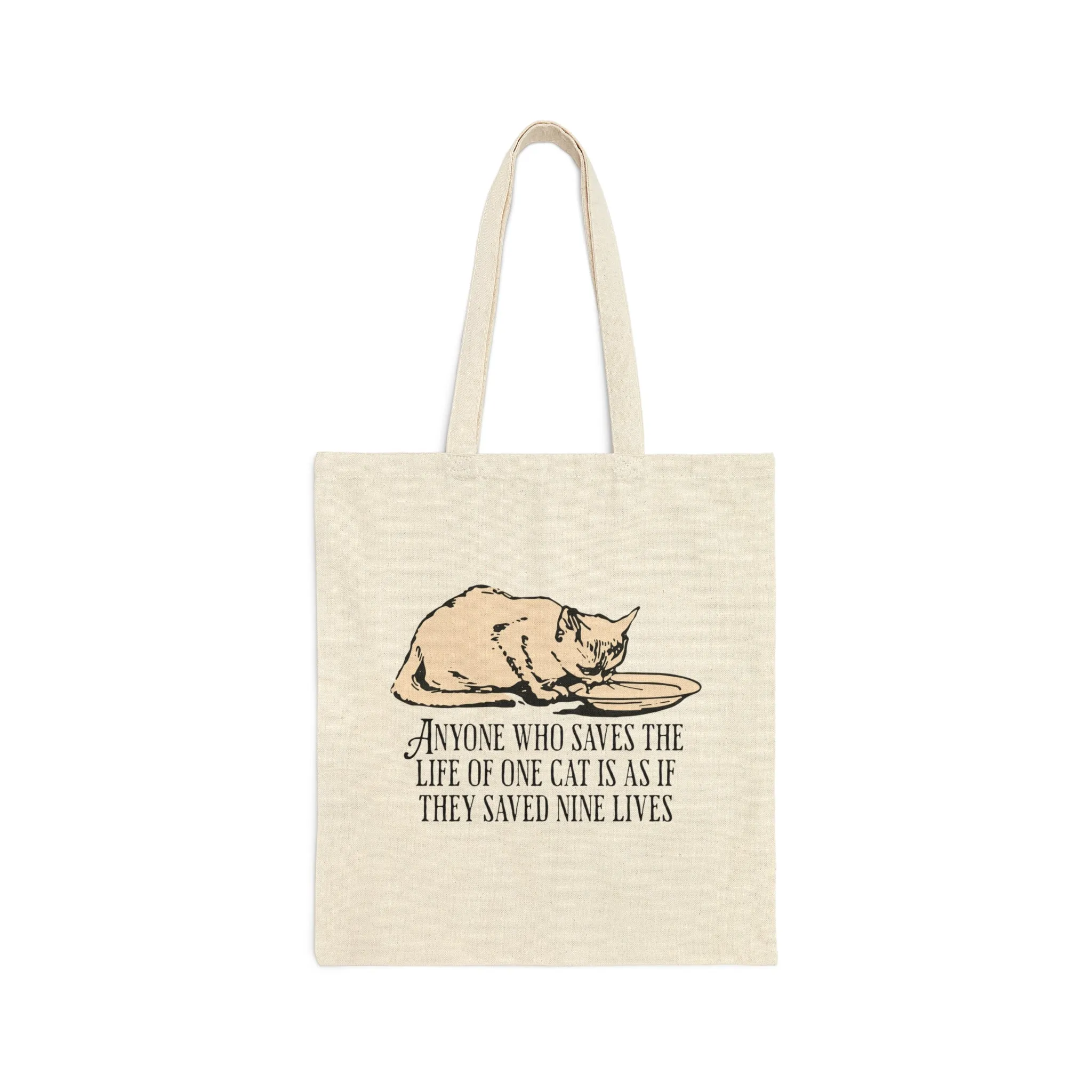 Stray Cat Quote Cotton Canvas Tote Bag