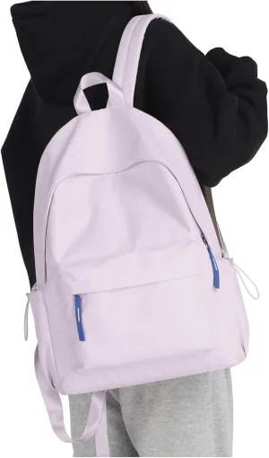 Student Backpack Solid Color Backpack For Men And Women Lightweight And Good Looking Embroidery (Purple, One Size)
