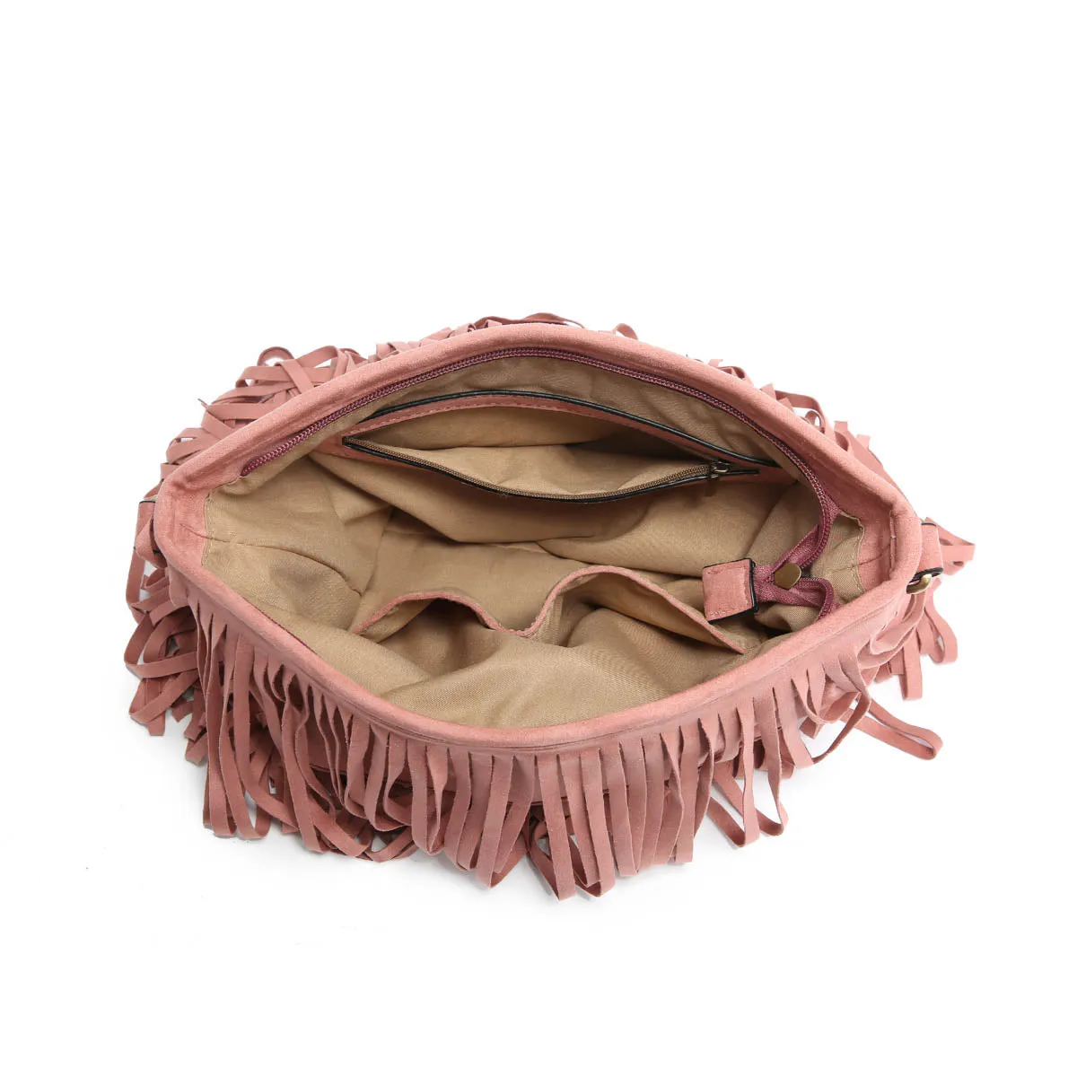 Suede Fringe Crossbody w/ Guitar Strap