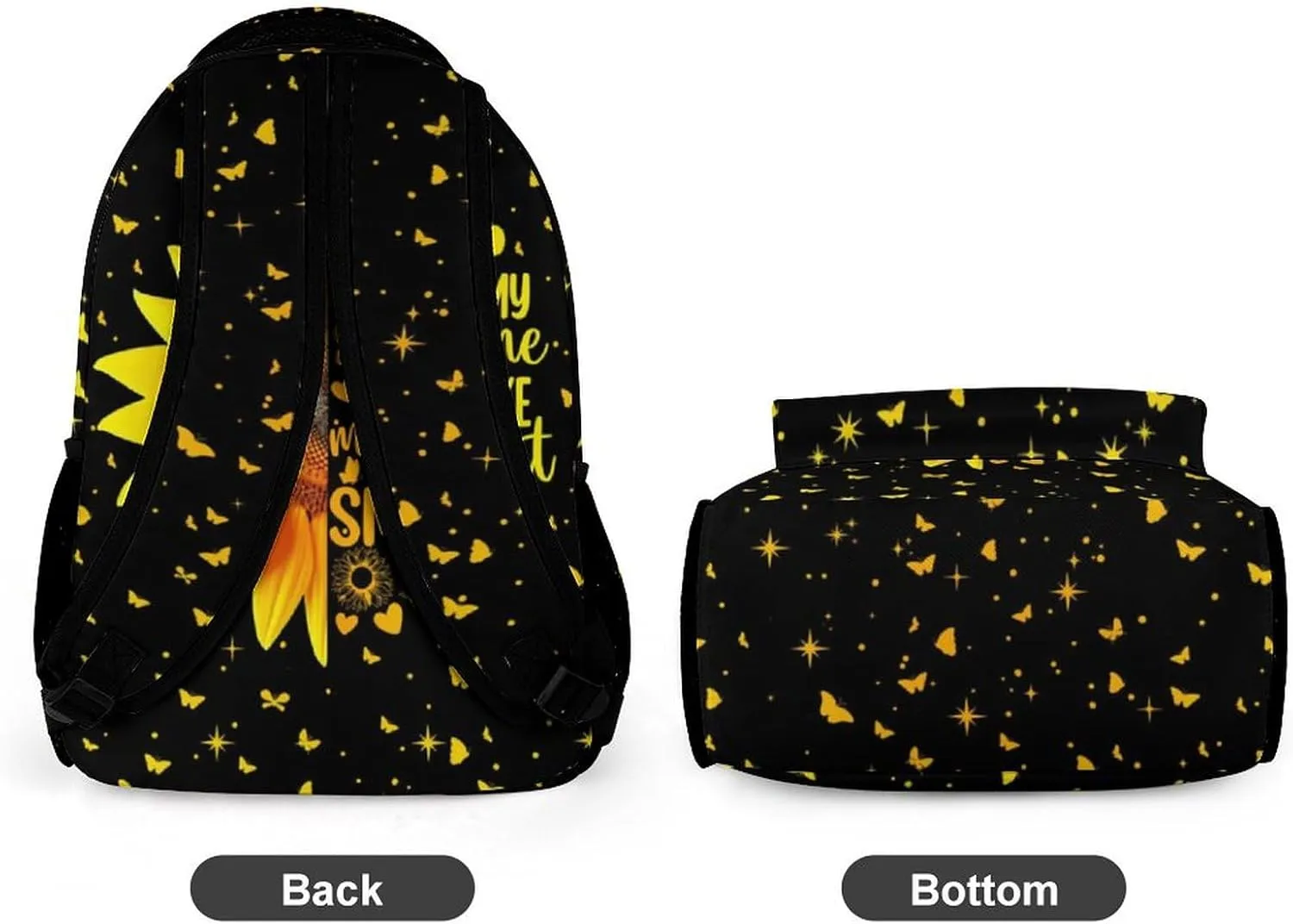Sunflower Backpack for Kids Girls Boys School, 16 Inches Cute Sunflowers Theme Bookbag, Adjustable, Lightweight, Large Capacity, Colorful Daily Casual Backpacks