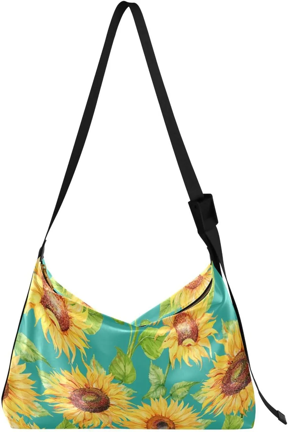 Sunflower Print Sling Bag for Women Crossbody Purse Leather Shoulder Handbag Purses for Women with Adjustable