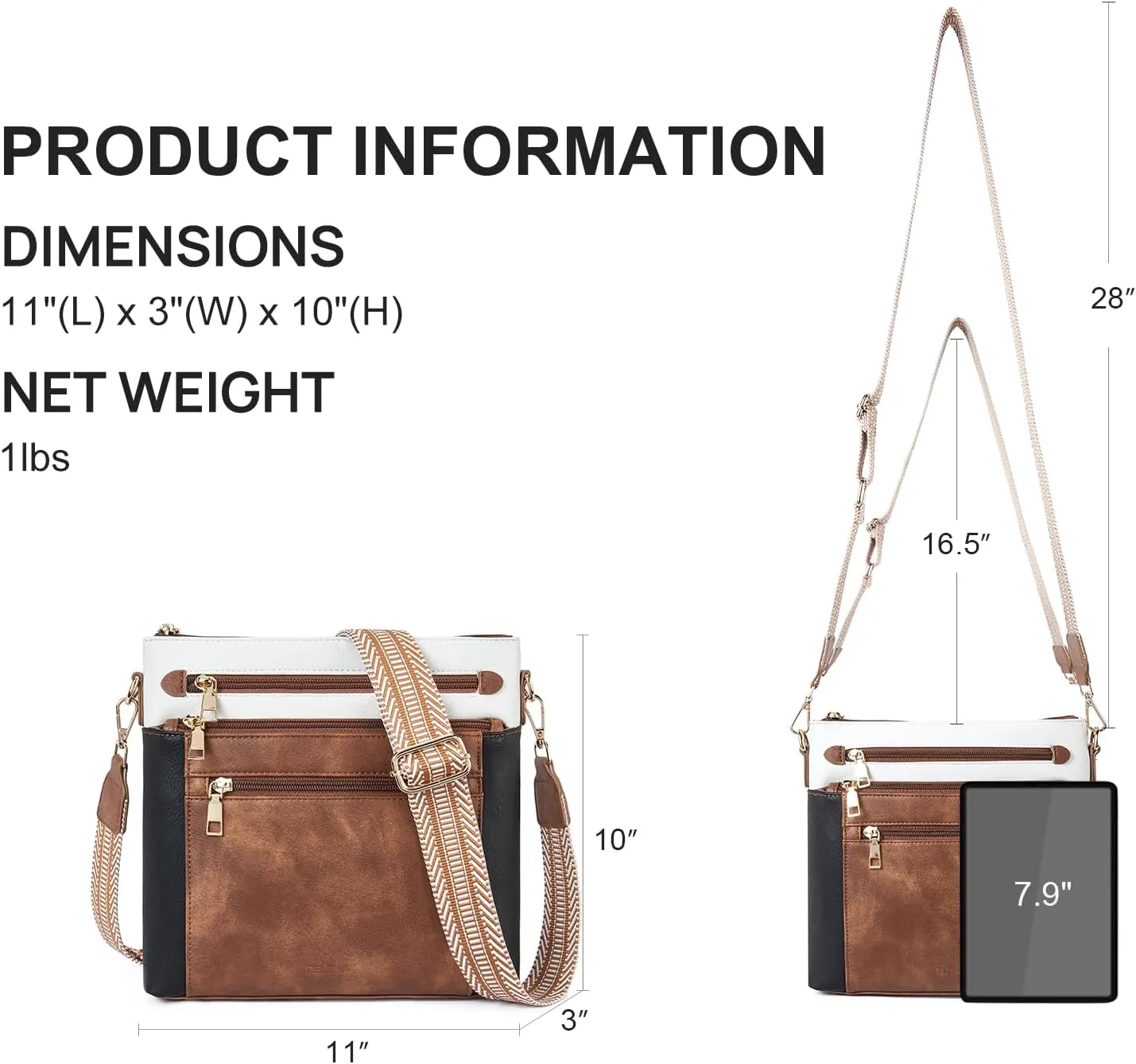 Telena Crossbody Bags for Women Faux Leather Cross body Purses With Adjustable Strap