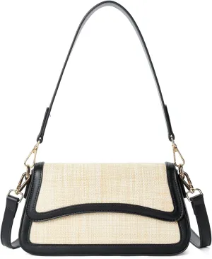 Telena Shoulder Bag for Women Vegan Leather Women's Shoulder Purses Handbags with 2 Removable Strap Crossbody Bag Purses