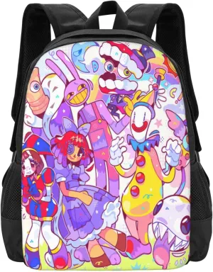 The Amazing Funny Digital Comedy Circus Laptop Backpack Large Travel Bags for Men Women Gym Bags Cozy Work Rucksack Casual Daypack for Activities Notebook Bag