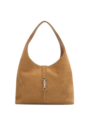 THE PIPER HONEY SUEDE BAG
