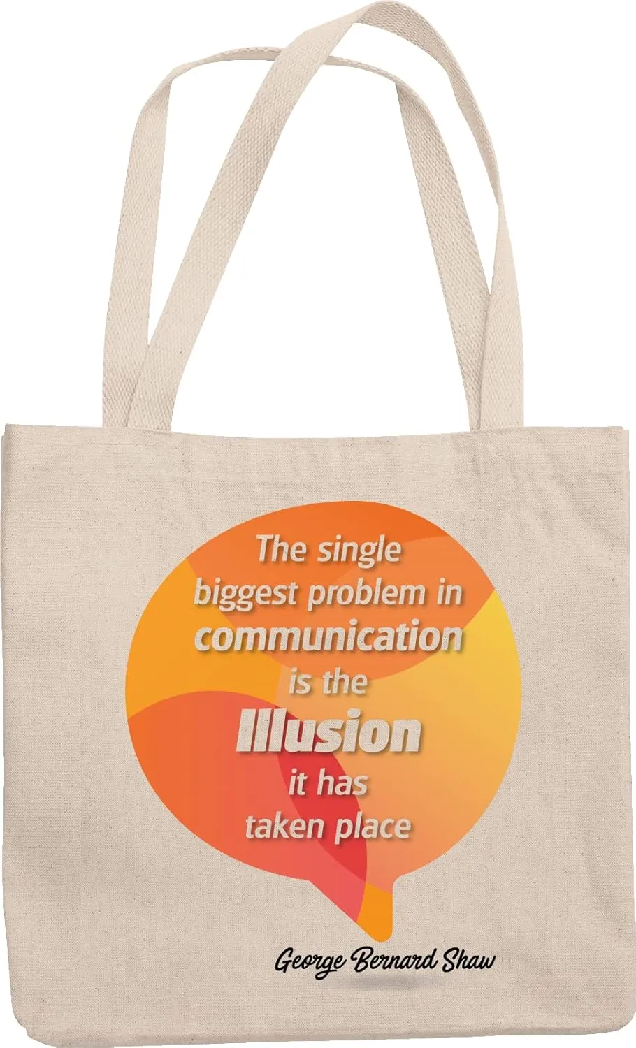 The Single Biggest Problem In Communication Quote Saying Reusable Tote Bag For Poet, Writer, Artist, Professional, Author, Editor, Journalist, Student, Professor, Women And Men