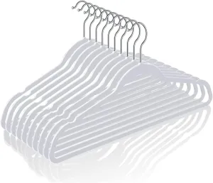 TIMMY 50 Plastic Hangers 17.7 Inch Non-Slip, Space Saving Closet Organizers, Heavy Duty Slim Hangers for Pants, Shirts, Coats (Grey, Ultra Thin & Durable)