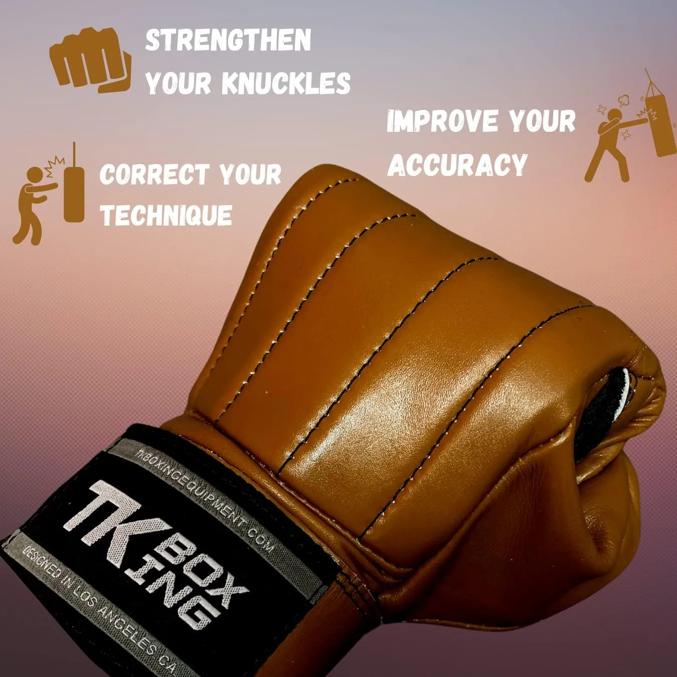 TK Boxing Gladiator Bag Mitt Gloves, Perfect for Hand Strengthening, Boxing, Kickboxing, MMA for Men and Women