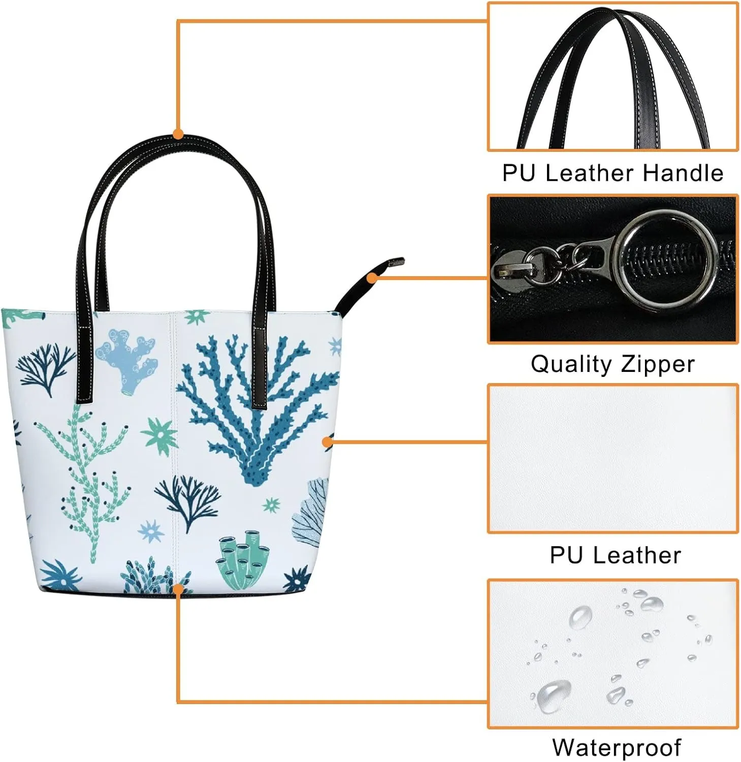 Tote Bag for Women PU Leather Handbags Women's Crossbody Handbags Work Tote Bags for Women Coachbags Tote Bag with Zipper