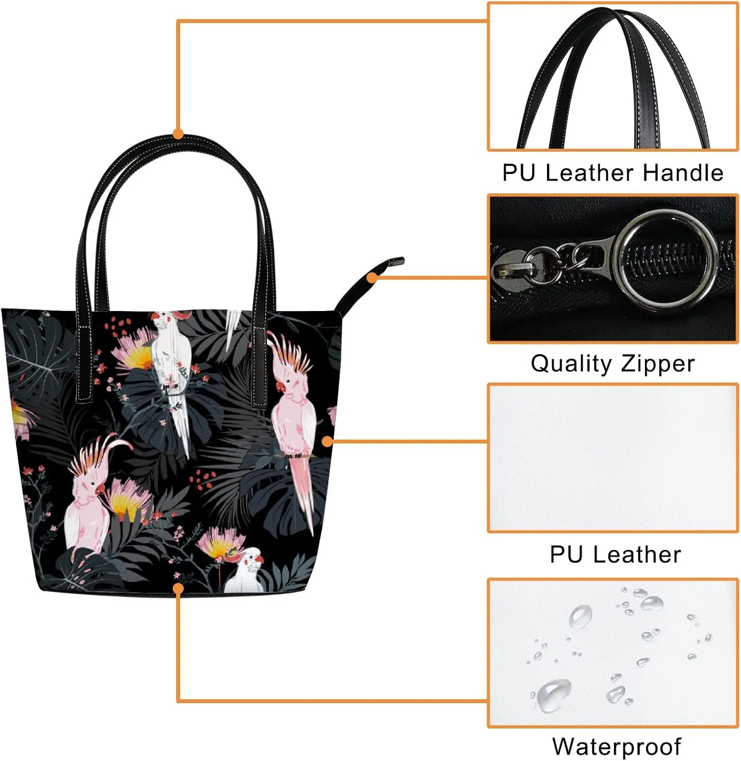 Tote Bag for Women PU Leather Handbags Women's Crossbody Handbags Work Tote Bags for Women Coachbags Tote Bag with Zipper