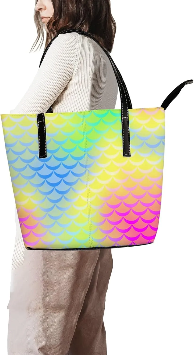Tote Bag for Women PU Leather Handbags Women's Crossbody Handbags Work Tote Bags for Women Coachbags Tote Bag with Zipper