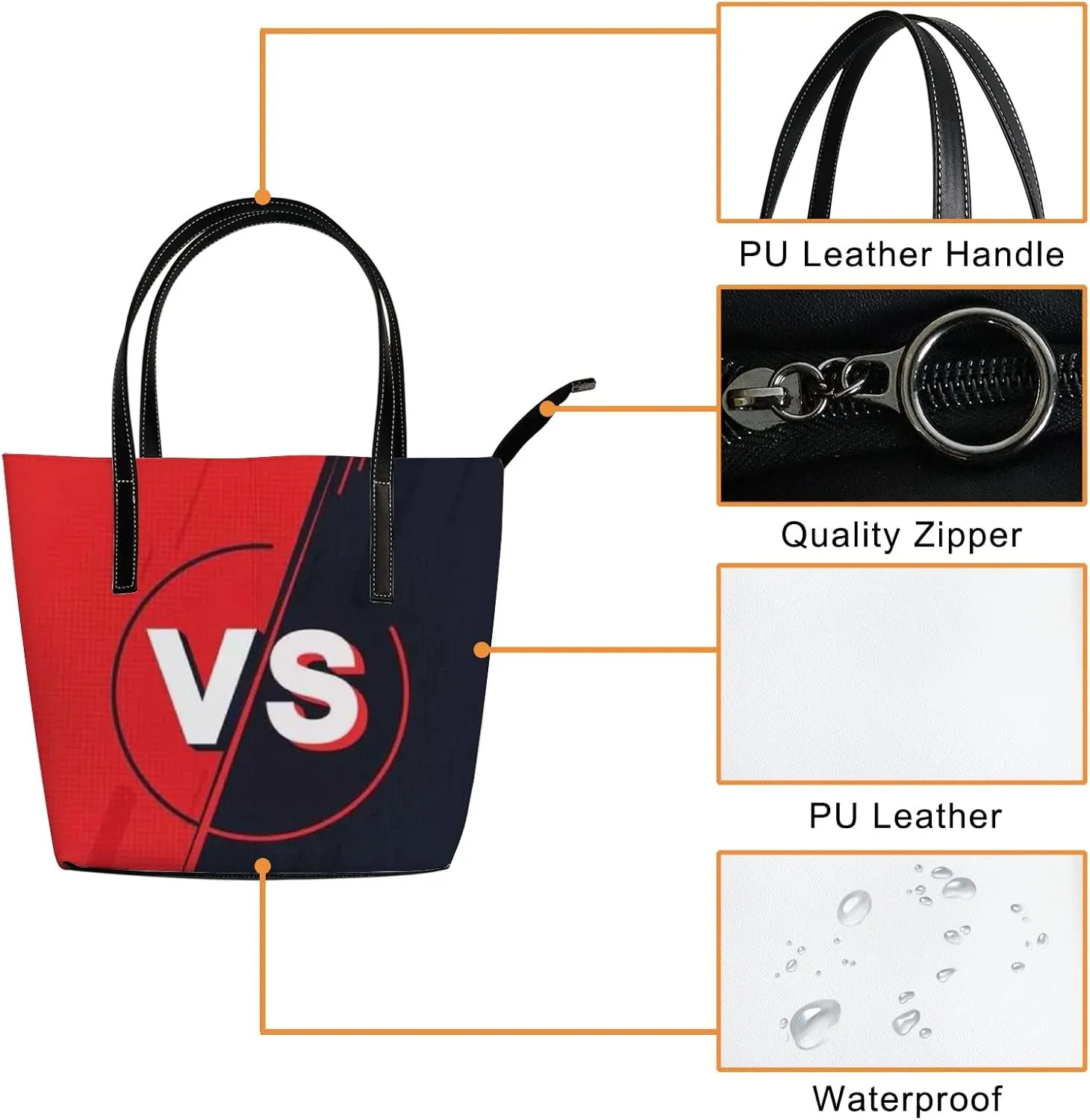 Tote Bag for Women PU Leather Handbags Women's Crossbody Handbags Work Tote Bags for Women Coachbags Tote Bag with Zipper