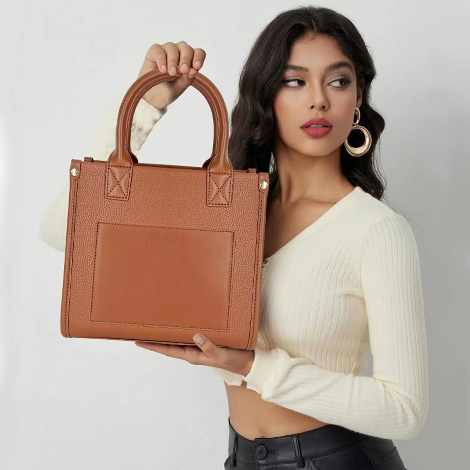 Tote Bag For Women The Leather Tote Bag with Zipper Boho Bags Shoulder Handbags for Work, Travel, Office