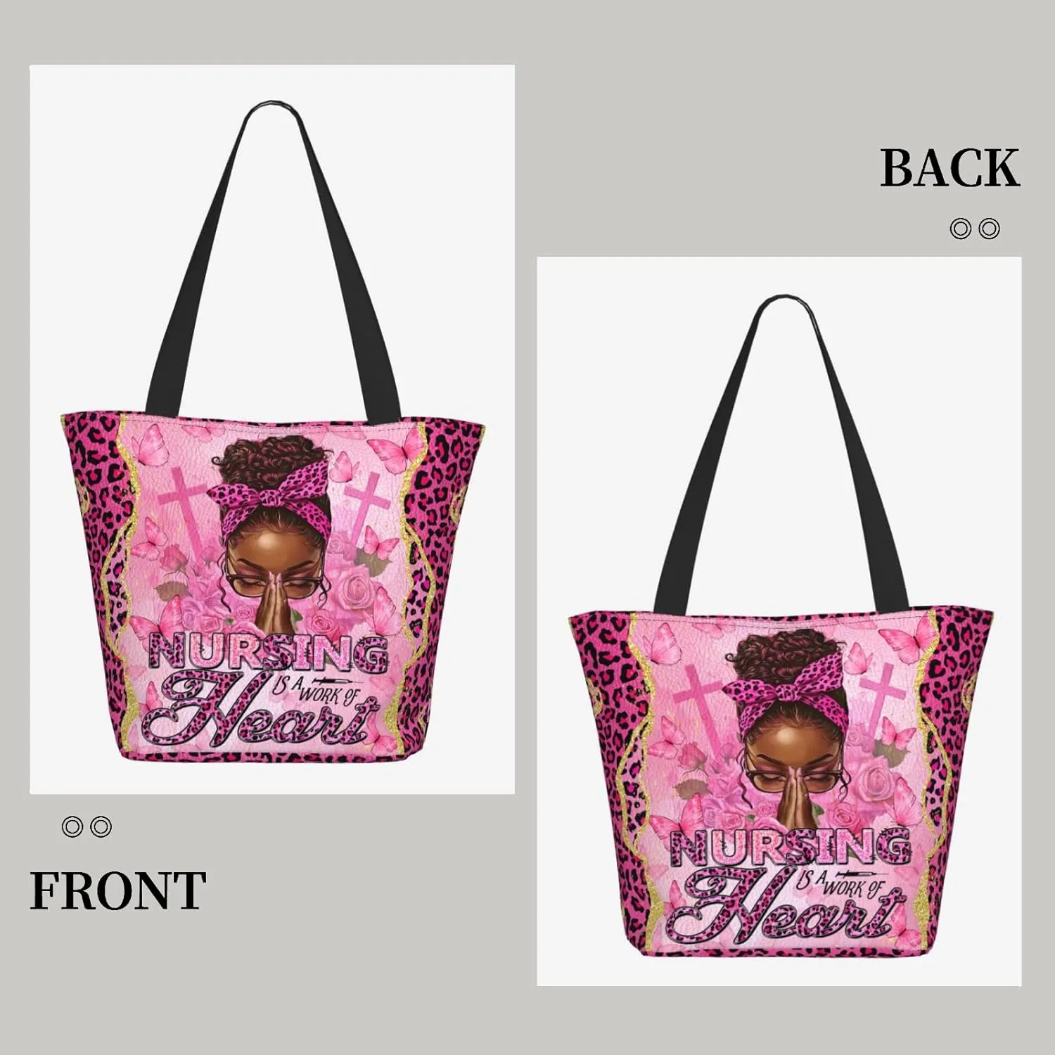 Tote Bag For Women, Tote Bag With Zipper Large Shoulder Bag For Women Travel, Work, Office, College, Nursing