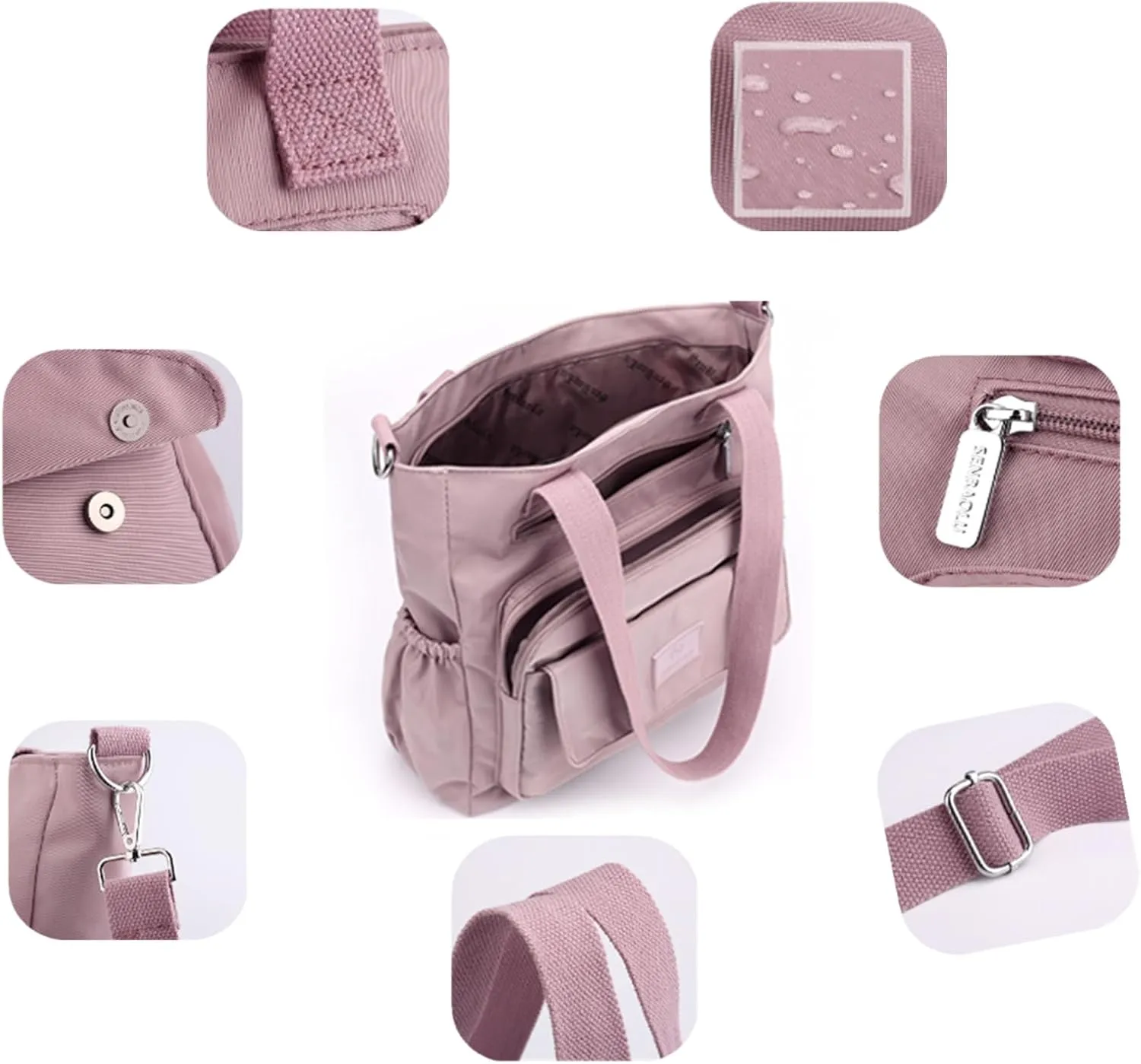 Tote Bag for Women with Zipper, Large Tote Bags with Compartments, Laptop Work Crossbody Shoulder Bag Travel Handbag