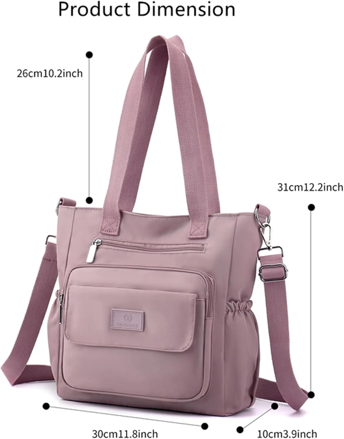 Tote Bag for Women with Zipper, Large Tote Bags with Compartments, Laptop Work Crossbody Shoulder Bag Travel Handbag