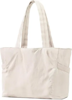 Tote Bag for Women,Puffer Travel Tote Bags with Zipper, Quilted Handbag with Compartments for Travel Work Sport, Beige