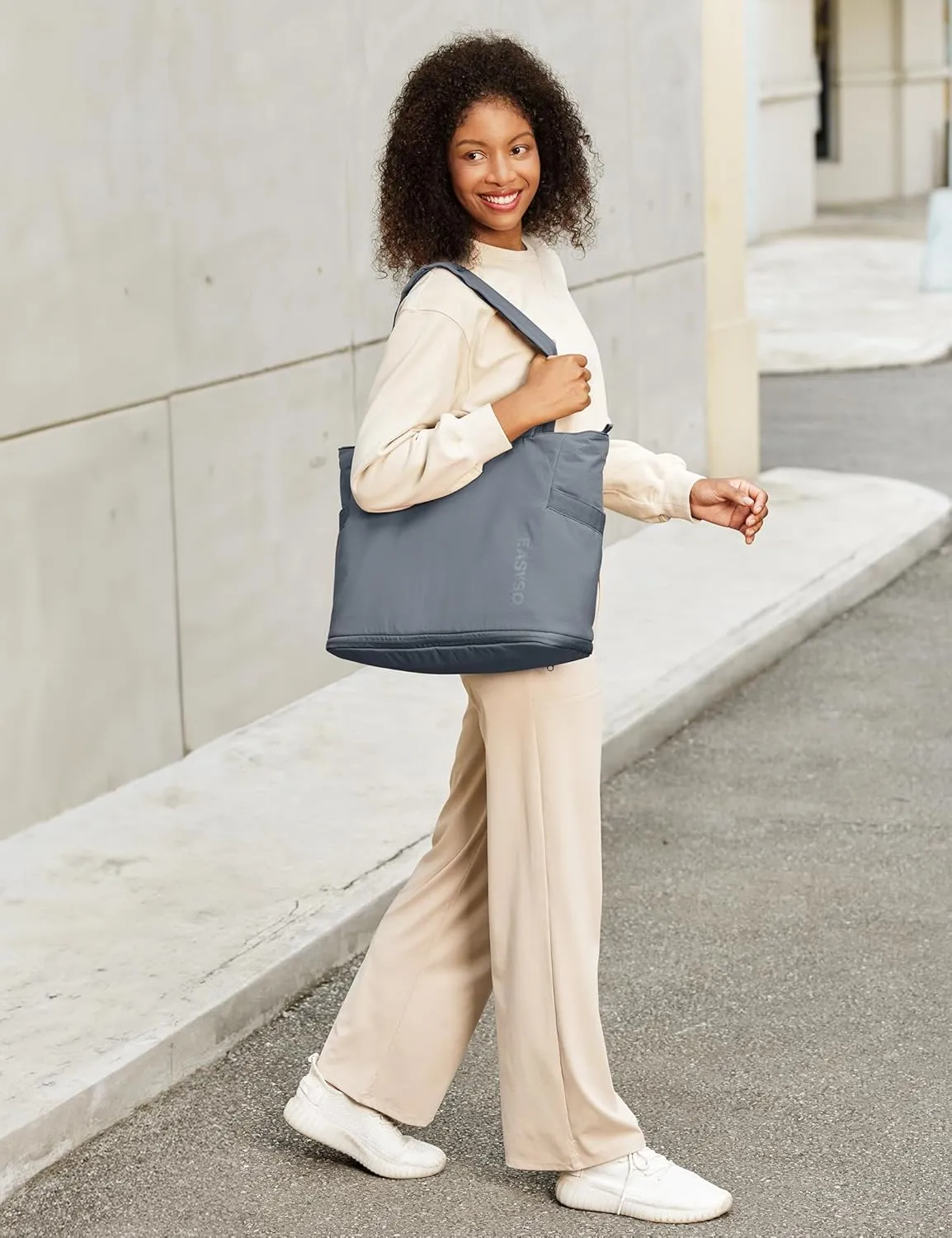 Tote Bag for Women,Puffer Work Bags with Zipper Compartments, Expandable Handbag for Travel Work Sport