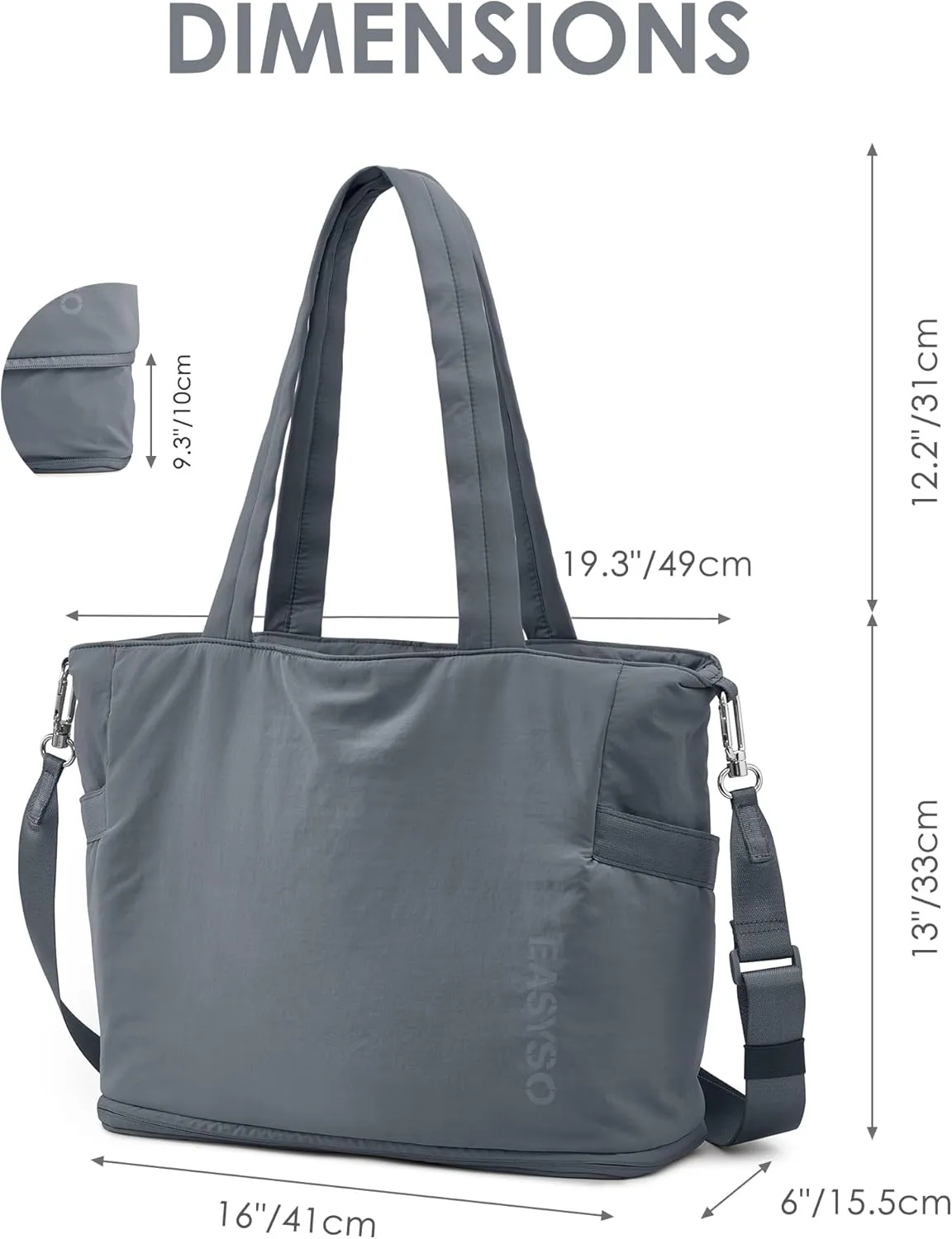 Tote Bag for Women,Puffer Work Bags with Zipper Compartments, Expandable Handbag for Travel Work Sport
