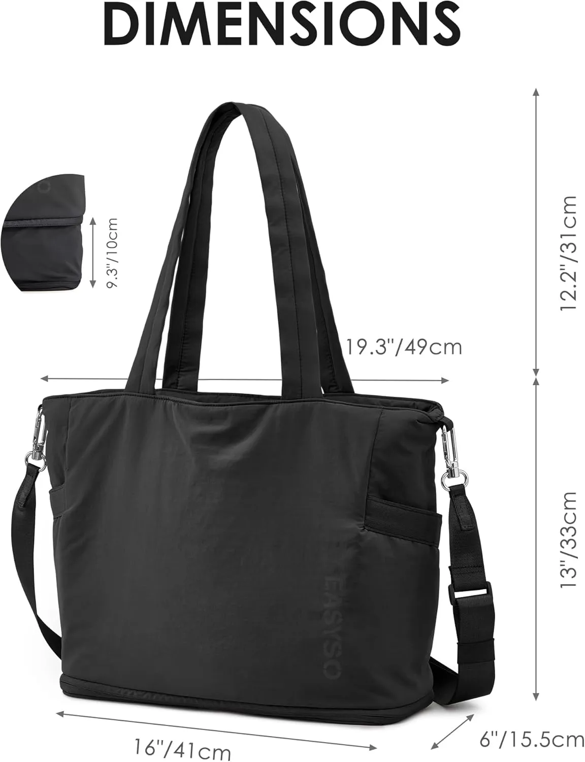 Tote Bag for Women,Puffer Work Bags with Zipper Compartments, Expandable Handbag for Travel Work Sport