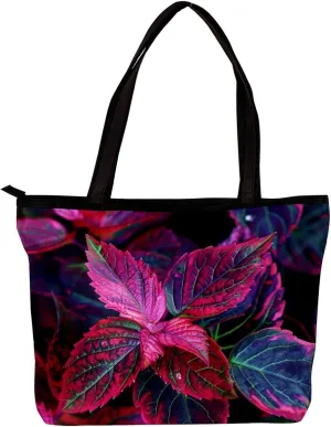 Tote Bag, Large Tote Bag, Tote Bag with Zipper, Modern Blue Pink Line Minimalist Art, Womens Tote Bags for Work