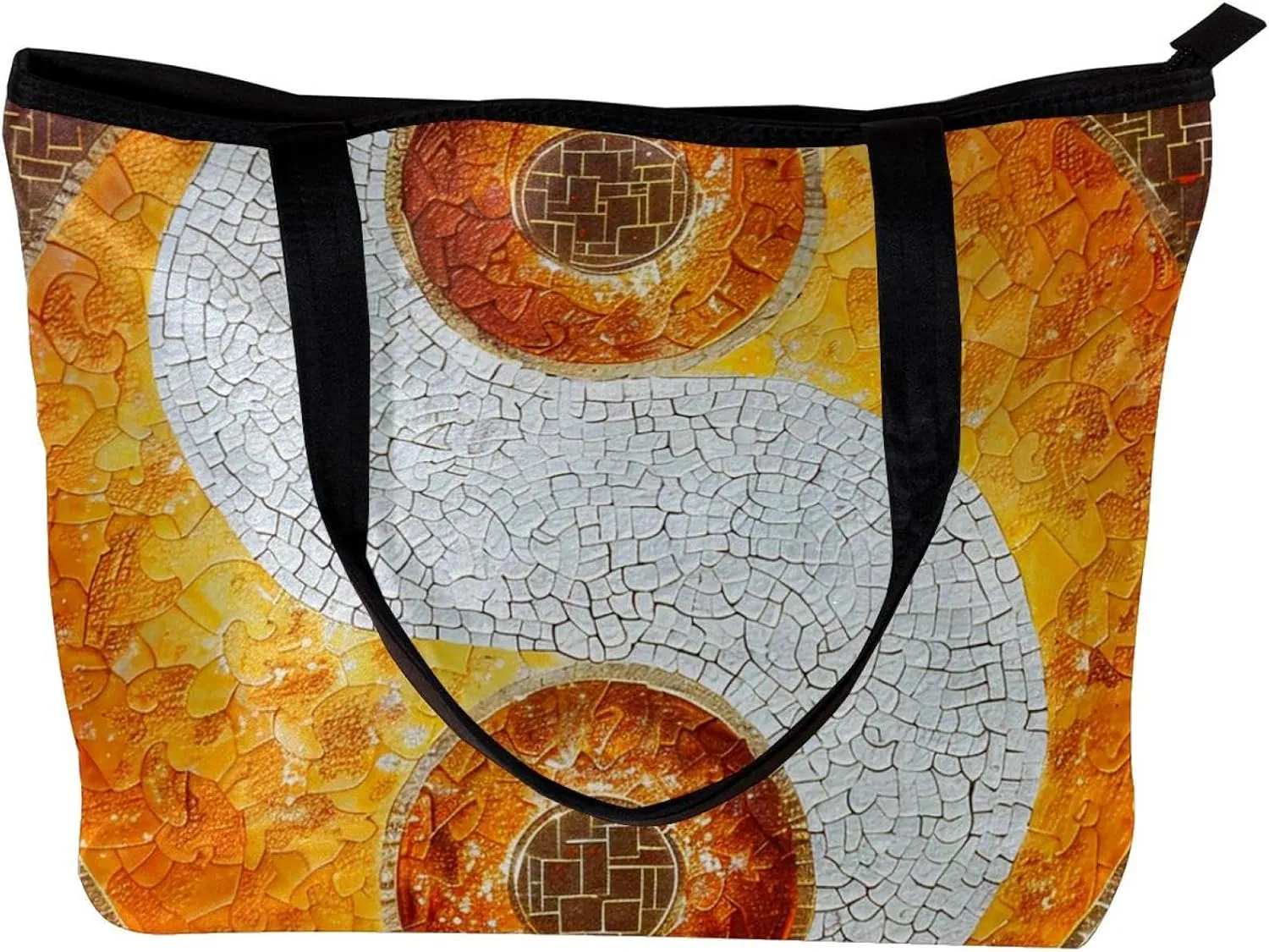 Tote Bag, Large Tote Bag, Tote Bag with Zipper, Yin Yang Gossip, Womens Tote Bags for Work