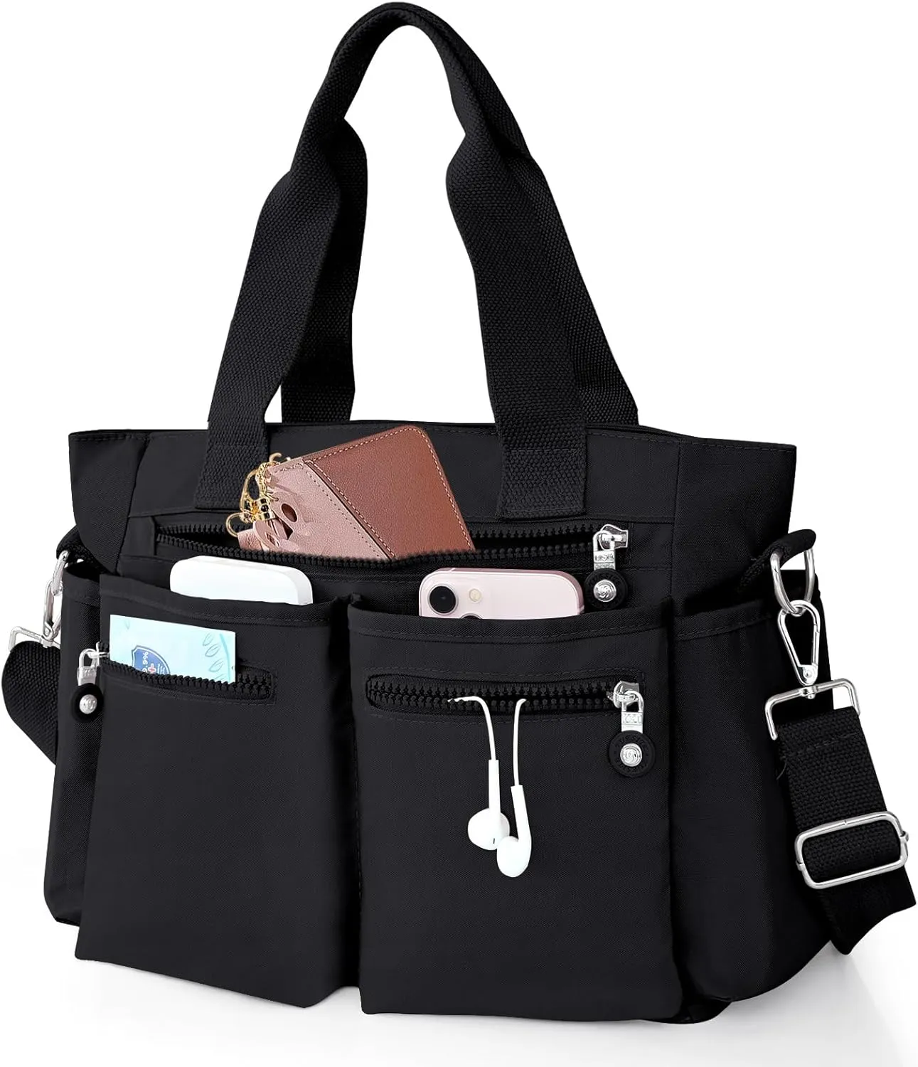 Tote Bag with Zipper Pocket Everything Bag Women Crossbody Shoulder Bags for Travel Work