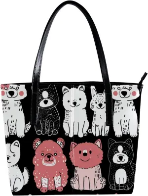 Tote Bags, Large Tote Bag, Women's Tote Handbags, Sheep Cat Dog Cartoon Animal, Tote Bag for Work