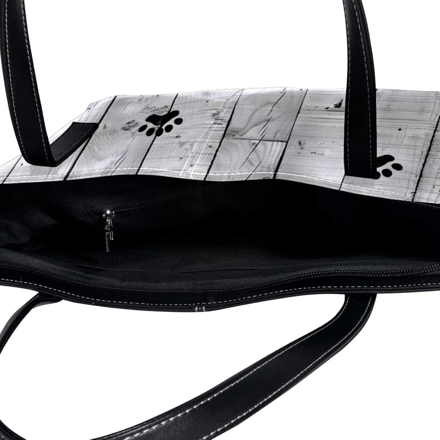 Tote Bags, Large Tote Bags for Women, Tote Bag with Zipper, Plank Paw Print Animal, Womens Tote Bags for Work