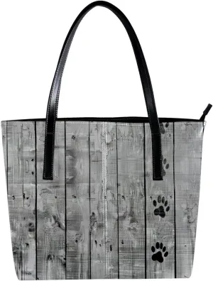 Tote Bags, Large Tote Bags for Women, Tote Bag with Zipper, Plank Paw Print Animal, Womens Tote Bags for Work