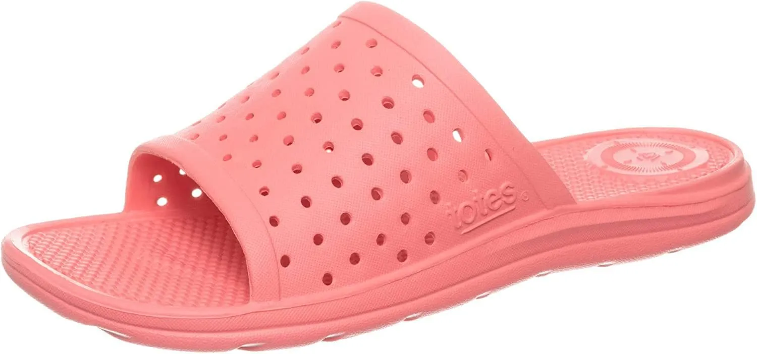 totes Women's Everywear Ara Slide: All-Day comfort in a Lightweight and Springy Sandal, Flexible Waterproof Contoured Footbed, Durable Scuff Resistants, Perfect for the Beach or Pool