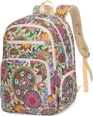 Travel Backpack for Women Large Overnight Weekender Bag Lightweight Casual Daypack College Campus Backpacks Fits 15.6 inch Laptop XL Carry On Back Pack Airline Approved Paisley Print Mochilas De Mujer