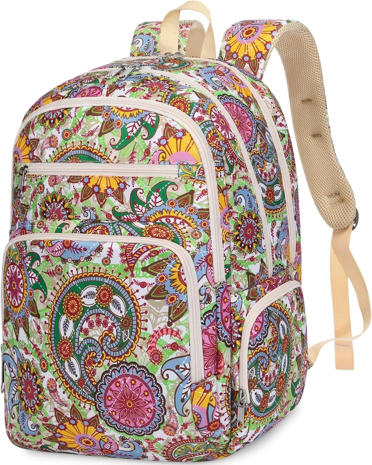 Travel Backpack for Women Large Overnight Weekender Bag Lightweight Casual Daypack College Campus Backpacks Fits 15.6 inch Laptop XL Carry On Back Pack Airline Approved Paisley Print Mochilas De Mujer