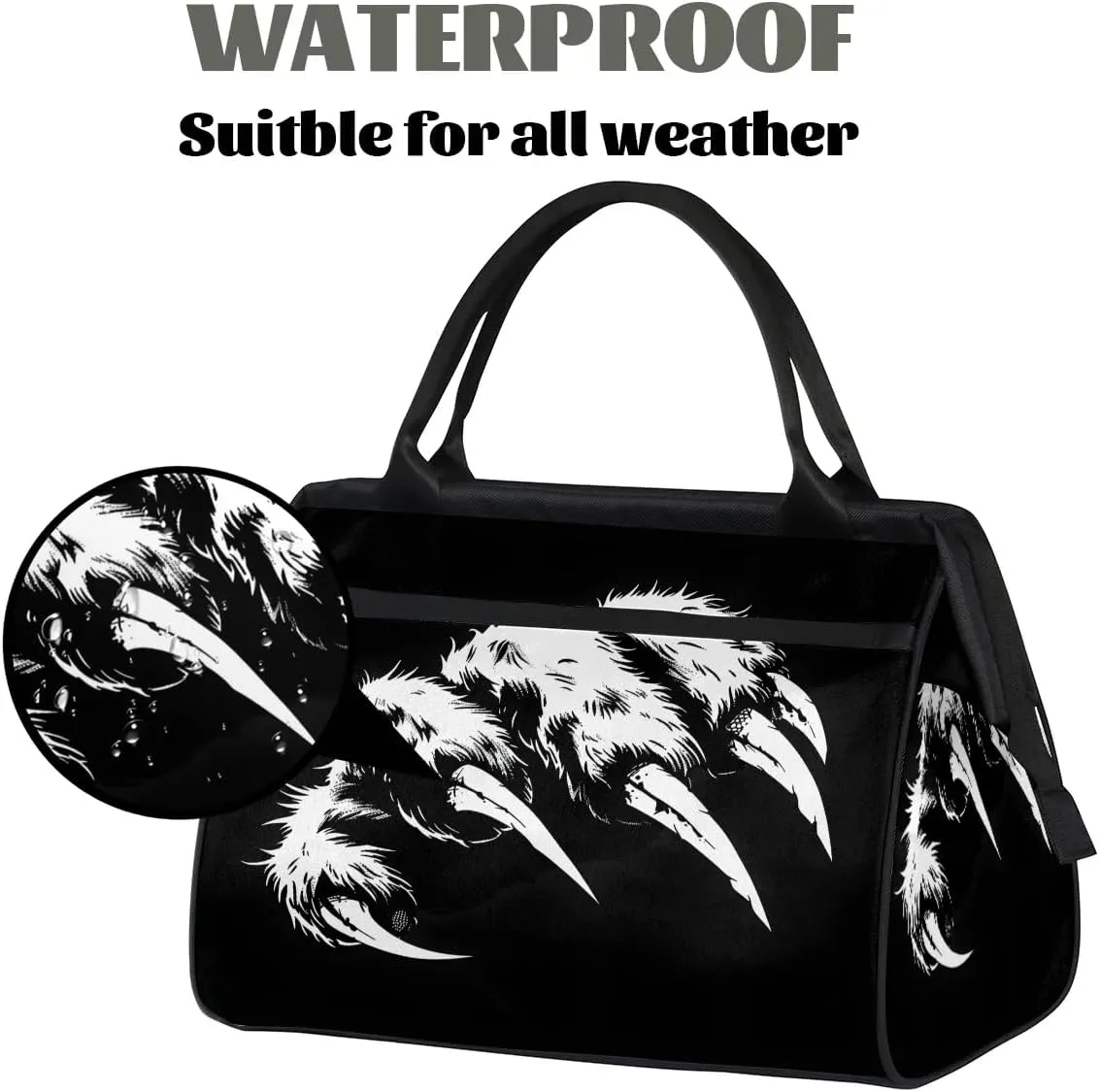 Travel Duffel Bag for Women, Animals Paw Print Weekender Overnight Bag Carry on Beach Swim Bags Dance Bag Airlines Approved Personal Item Travel Bag for Yoga, Sports, Hospital