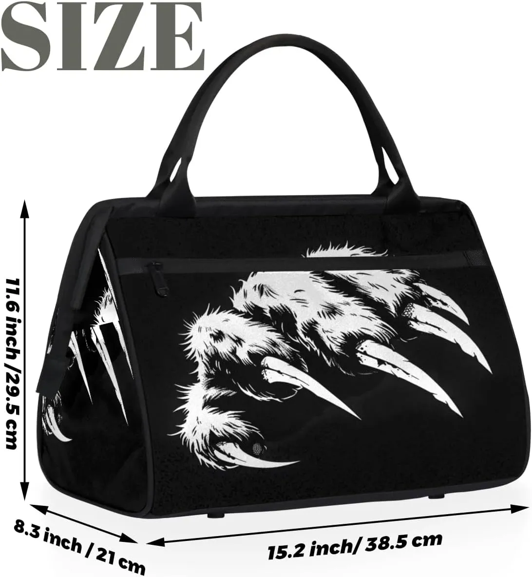 Travel Duffel Bag for Women, Animals Paw Print Weekender Overnight Bag Carry on Beach Swim Bags Dance Bag Airlines Approved Personal Item Travel Bag for Yoga, Sports, Hospital