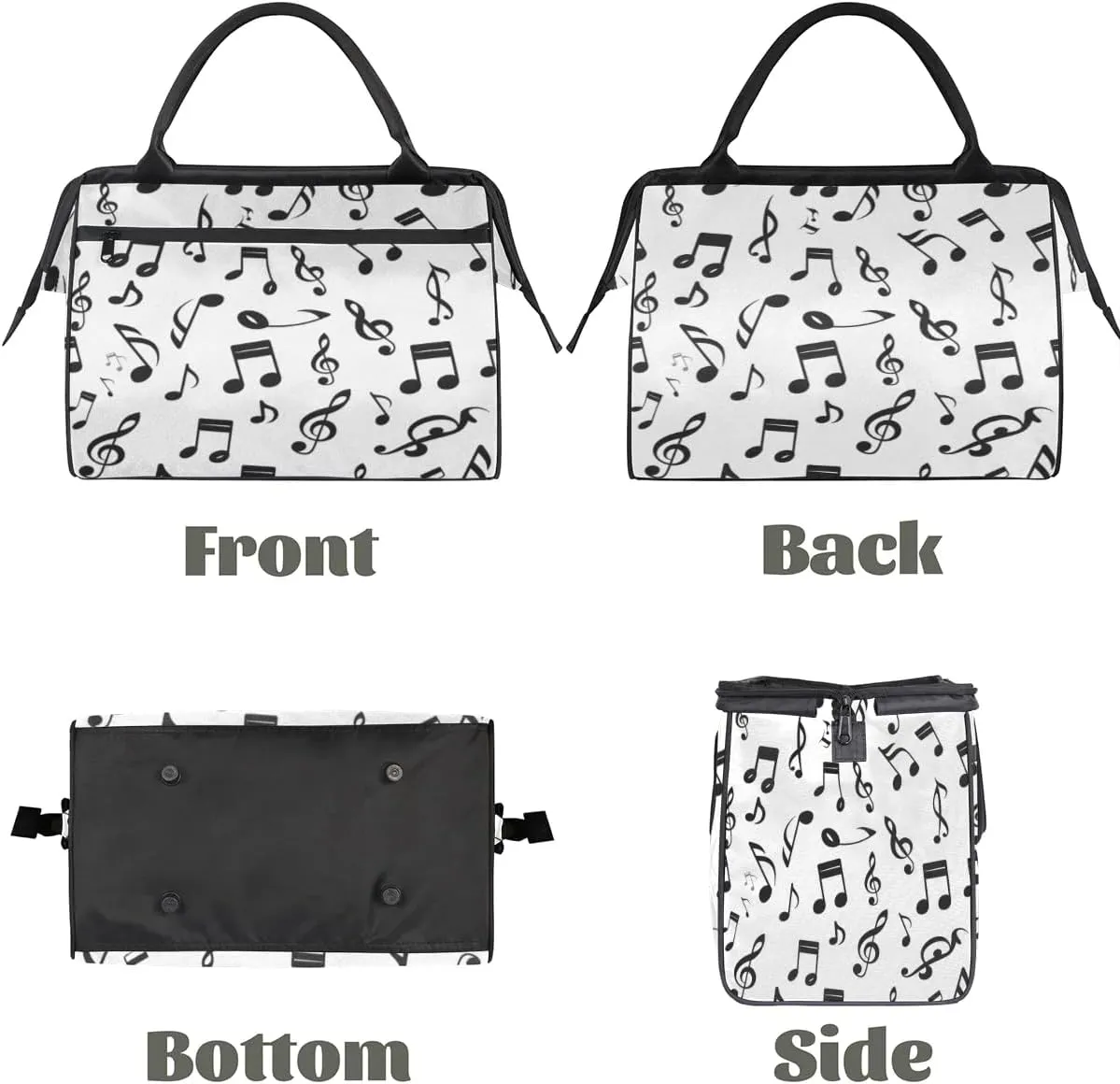 Travel Duffel Bag for Women, Musical Notes Prints Weekender Overnight Bag Carry on Beach Swim Bags Dance Bag Airlines Approved Personal Item Travel Bag for Yoga, Sports, Hospital