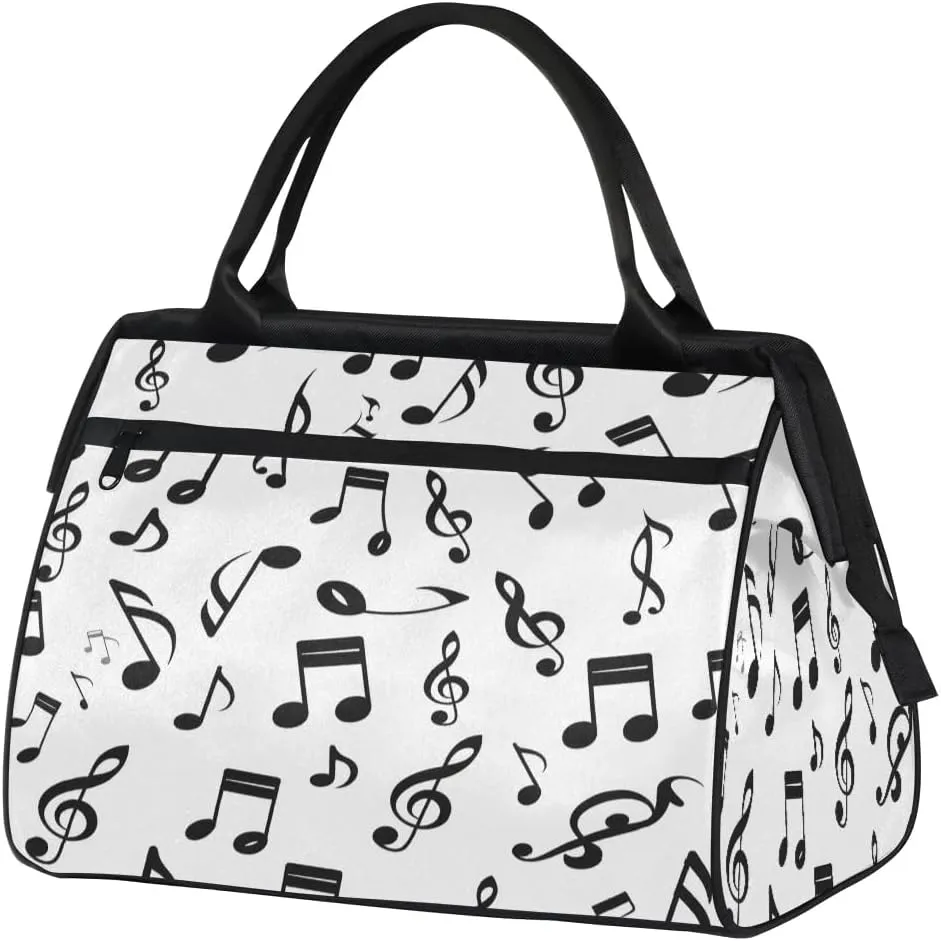 Travel Duffel Bag for Women, Musical Notes Prints Weekender Overnight Bag Carry on Beach Swim Bags Dance Bag Airlines Approved Personal Item Travel Bag for Yoga, Sports, Hospital