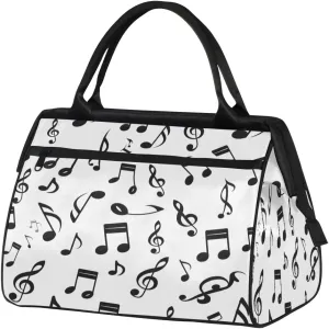 Travel Duffel Bag for Women, Musical Notes Prints Weekender Overnight Bag Carry on Beach Swim Bags Dance Bag Airlines Approved Personal Item Travel Bag for Yoga, Sports, Hospital
