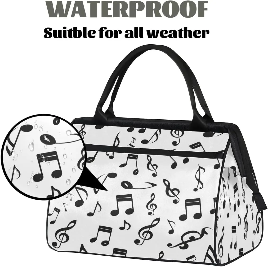 Travel Duffel Bag for Women, Musical Notes Prints Weekender Overnight Bag Carry on Beach Swim Bags Dance Bag Airlines Approved Personal Item Travel Bag for Yoga, Sports, Hospital
