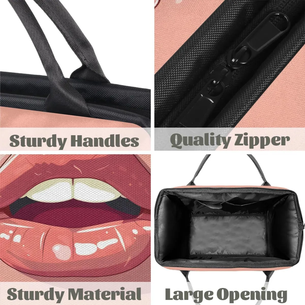 Travel Duffel Bag for Women, Pink Lips Weekender Overnight Bag Carry on Beach Swim Bags Dance Bag Airlines Approved Personal Item Travel Bag for Yoga, Sports, Hospital