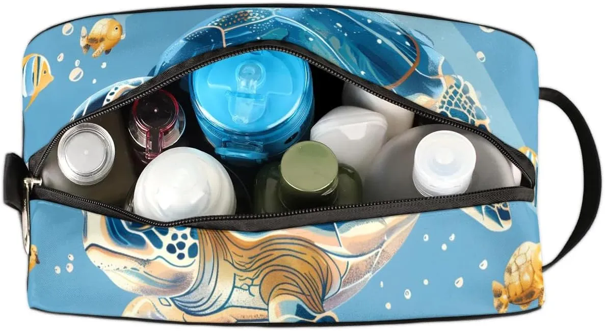 Travel Toiletry Bag for Women Men Turtle Hanging Cosmetic Bag Waterproof Makeup Bag for Shaving Makeup Toothbrush & Travel Essentials
