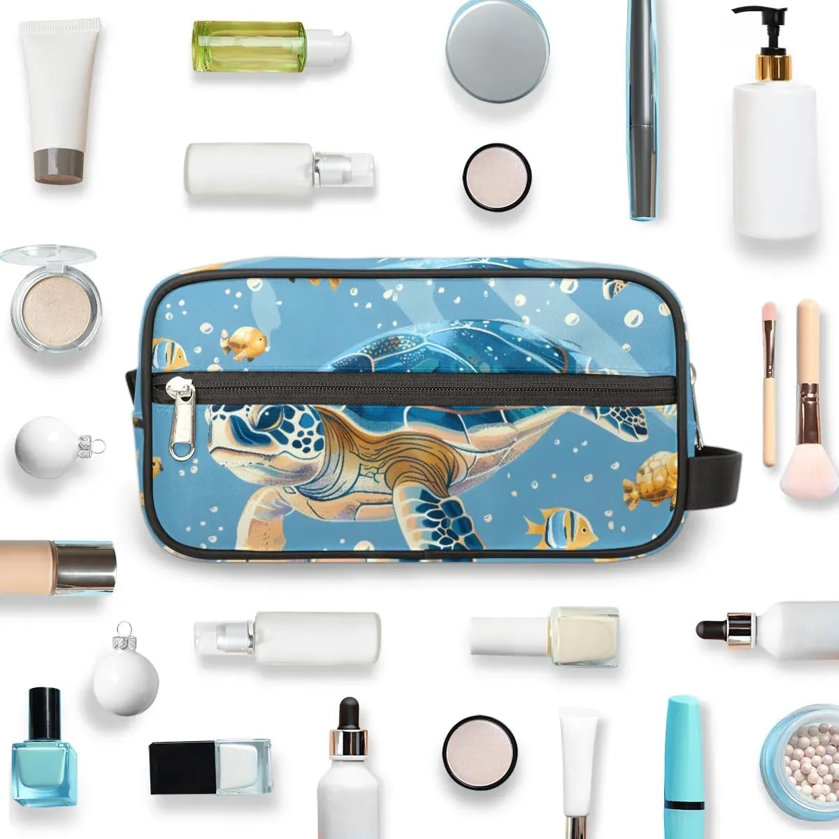 Travel Toiletry Bag for Women Men Turtle Hanging Cosmetic Bag Waterproof Makeup Bag for Shaving Makeup Toothbrush & Travel Essentials