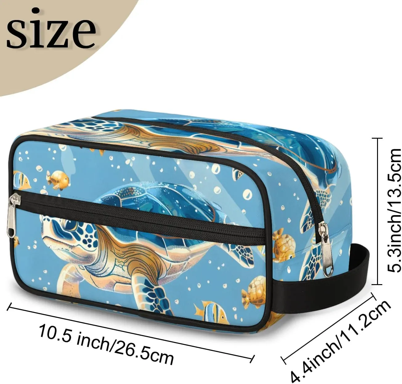 Travel Toiletry Bag for Women Men Turtle Hanging Cosmetic Bag Waterproof Makeup Bag for Shaving Makeup Toothbrush & Travel Essentials