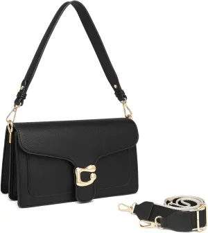 Travistar Crossbody Bags for Women Trendy - Small Cross Body Purse Shoulder Bag Leather Handbags Evening Clutch with 2 Straps