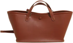 Trendy Tote Bag for Women Retro Casual Shoulder Bags PU Leather Work Handbags Satchel with Removeable Strap 2025